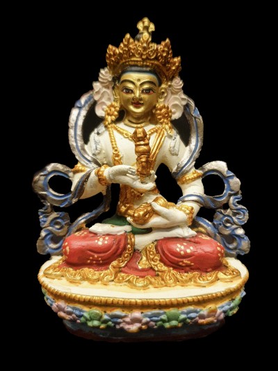 Buddhist Miniature Statue Of Vajrasattva, [traditional Color, Face Painted]