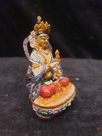 Buddhist Miniature Statue Of Vajrasattva, [traditional Color, Face Painted]