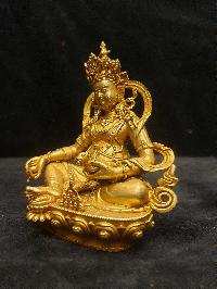 Buddhist Miniature Statue Of Jambhala, [full Gold Plated]