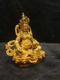 Buddhist Miniature Statue Of Jambhala, [full Gold Plated]