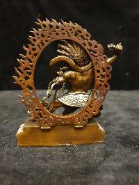 Buddhist Miniature Statue Of Vajrapani [chana Dorje], [chana Dorje], [silver And Chocolate Oxidized]