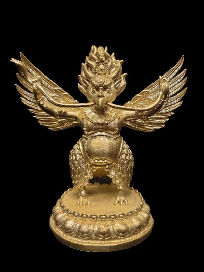 Buddhist Miniature Statue Of Garuda, [full Silver Plated]