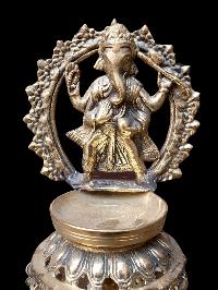 Nepali Traditional Statue Of Of Panas, [oil Lamp], [sukunda], Panas, Set