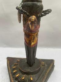 Cm, Buddhist Mahakala Phurba, With Color Finishing And Antique Finishing