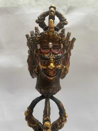 Cm, Buddhist Mahakala Phurba, With Color Finishing And Antique Finishing