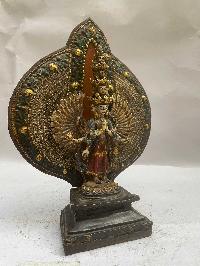 Statue Of Sahasrabhuja Avalokitesvara, [antique Finishing], [traditional Color Finishing]