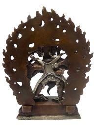 Buddhist Statue Miniature Statue Of, Hayagriva, [silver And Chocolate Oxidized]