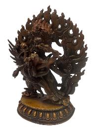 Buddhist Statue Miniature Statue Of, Vajrakilaya - Dorje Phurba, [chocolate Oxidized]