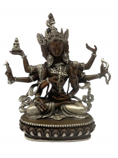 Buddhist Statue Miniature Statue Of, Namgyalma, [silver And Chocolate Oxidized]