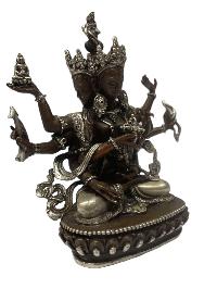 Buddhist Statue Miniature Statue Of, Namgyalma, [silver And Chocolate Oxidized]