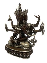Buddhist Statue Miniature Statue Of, Namgyalma, [silver And Chocolate Oxidized]