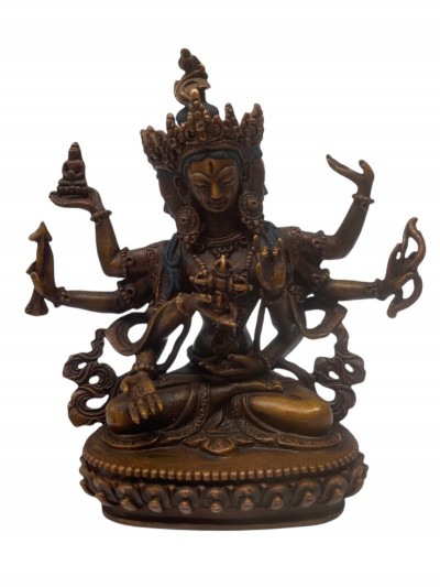 Buddhist Statue Miniature Statue Of, Namgyalma, [chocolate Oxidized]