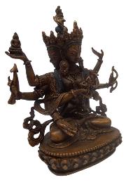 Buddhist Statue Miniature Statue Of, Namgyalma, [chocolate Oxidized]