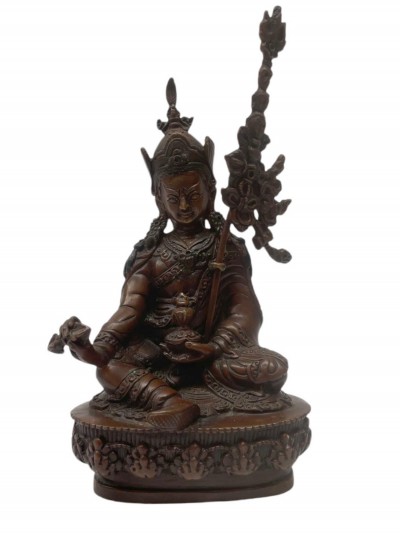 Buddhist Statue Miniature Statue Of, Padmasambhava, [chocolate Oxidized]