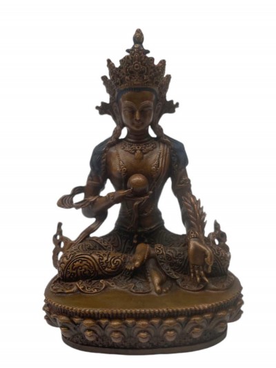 Buddhist Statue Miniature Statue Of, Ksitigarbha - Bodhisattva, [chocolate Oxidized]