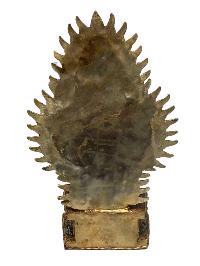 Tibetan Statue Of Sahasrabhuja Avalokitesvara, [stone Setting, Oxidized]