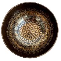 Hand Beaten Carving Singing Bowl With [double Dorje With Om], [etching], [select Accessories]