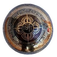 Hand Beaten Carving Singing Bowl With [double Dorje With Om], [etching], [select Accessories]