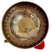 Fine Carving Singing Bowl [jambati], With [flower Carving], [etching], [select Accessories]