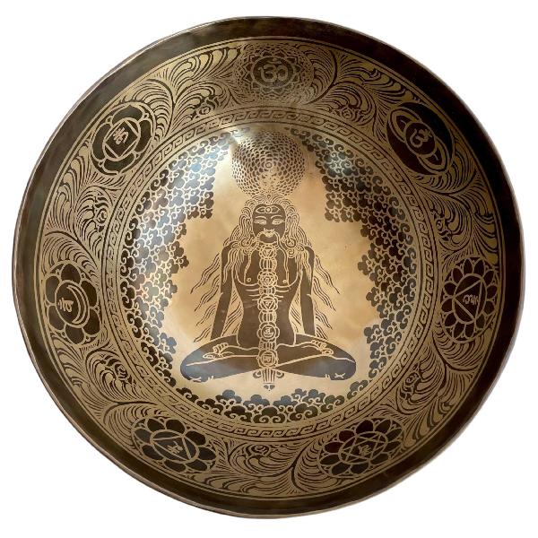 Chicken Fine Carving Singing Bowl [jambati], With [yoga Tantric], [etching], [select Accessories]