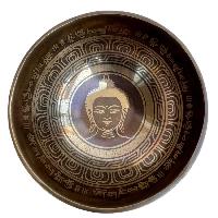 Hand Beaten Carving Singing Bowl With [shakyamuni Buddha Head], [etching], [select Accessories]