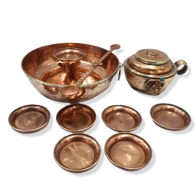 [pure Copper], Tibetan Buddhist Offering [chutor Torma], Dzambhala Water Offering Set