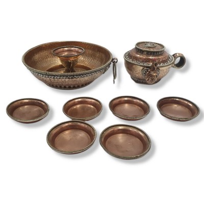 [pure Copper], Tibetan Buddhist Offering [chutor Torma], Dzambhala Water Offering Set