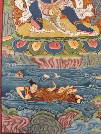 [master Quality],tibetan Thangka Of Vajrapani [chana Dorje], [chana Dorje], [real Gold], Natural Traditional Color