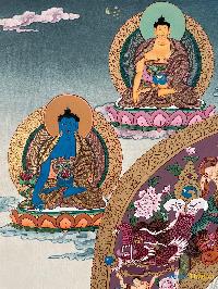 [master Quality],tibetan Thangka Of Shakyamuni Buddha, [real Gold], Natural Traditional Color