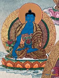 [master Quality],tibetan Thangka Of Shakyamuni Buddha, [real Gold], Natural Traditional Color