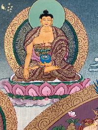 [master Quality],tibetan Thangka Of Shakyamuni Buddha, [real Gold], Natural Traditional Color