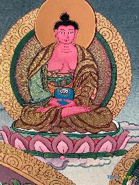 [master Quality],tibetan Thangka Of Shakyamuni Buddha, [real Gold], Natural Traditional Color