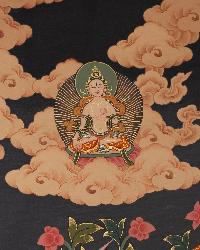[old], [master Quality],tibetan Thangka Of Wheel Of Life, [real Gold], Natural Traditional Color
