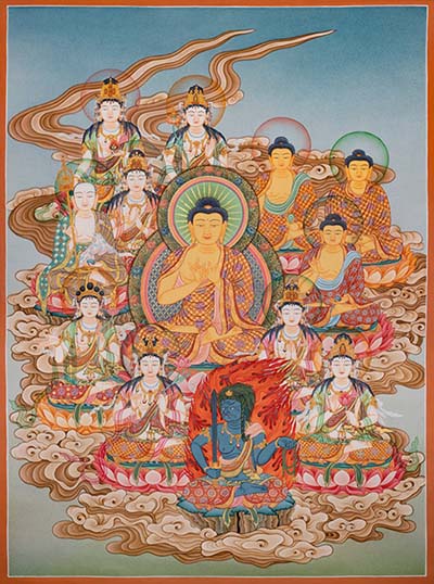 [old], [master Quality], Japanese 
 Style Thangka Of Shakyamuni Buddha, [real Gold], Natural Traditional Color, [rare Find]