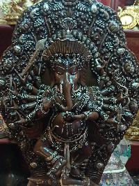 Buddhist Statue Of Ganesh, [chocolate And Silver Oxidized]