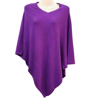 Nepali Handmade Pashmina Poncho, Panchu, [best Quality], Purple