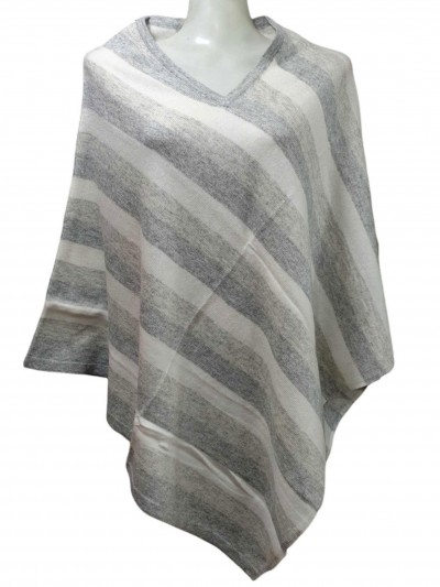 Nepali Handmade Pashmina Poncho, Panchu, [best Quality], Stripe Ver 3