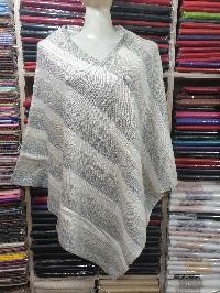 Nepali Handmade Pashmina Poncho, Panchu, [best Quality], Stripe Ver 3