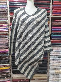 Nepali Handmade Pashmina Poncho, Panchu, [best Quality], Stripe Ver 2