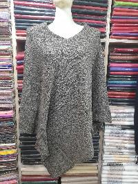 Nepali Handmade Pashmina Poncho, Panchu, [best Quality], Light Grey