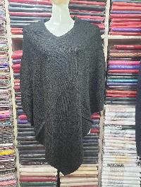 Nepali Handmade Pashmina Poncho, Panchu, [best Quality], Black