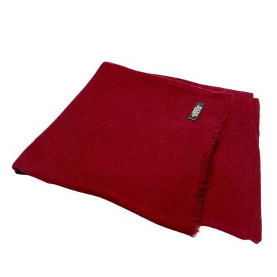 Ring Shawl,a Thin, Soft, And Light Shawl For All-weather Use, Two-ply Wool, Real Pashmina Wool, Dark Red