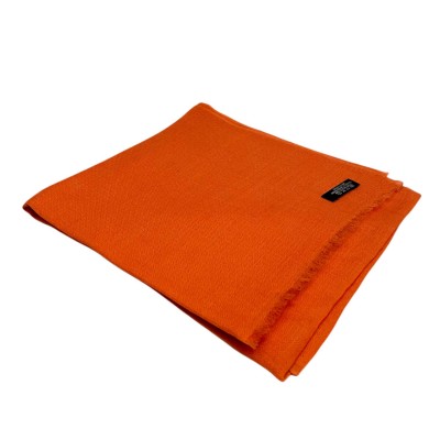 Ring Shawl,a Thin, Soft, And Light Shawl For All-weather Use, Two-ply Wool, Real Pashmina Wool, Orange