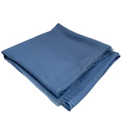Ring Shawl,a Thin, Soft, And Light Shawl For All-weather Use, Two-ply Wool, Real Pashmina Wool, Blue/grey