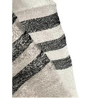 Ring Shawl,a Thin, Soft, And Light Shawl For All-weather Use, Two-ply Wool, Real Pashmina Wool, White With Stripes