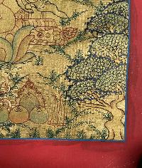Tibetan Buddhist Thangka Of [maitreya Buddha], Real 24k Gold, [hand Painted]