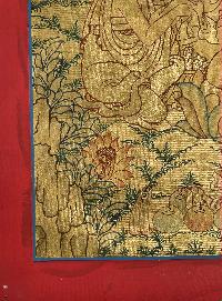 Tibetan Buddhist Thangka Of [maitreya Buddha], Real 24k Gold, [hand Painted]