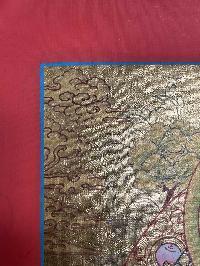 Tibetan Buddhist Thangka Of [green Tara], Real 24k Gold, [hand Painted]