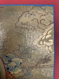 Tibetan Buddhist Thangka Of [jambhala: Namtose], Real 24k Gold, [hand Painted]