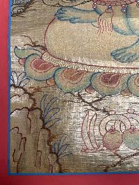 Tibetan Buddhist Thangka Of [jambhala: Namtose], Real 24k Gold, [hand Painted]